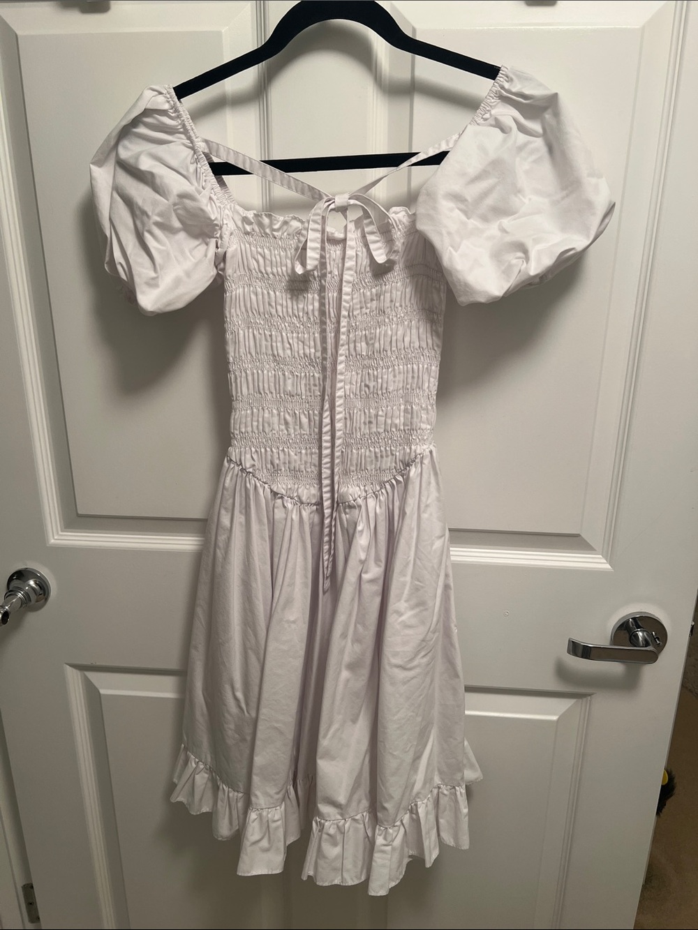 Sandy Liang White Puff-Sleeve Mini Dress - Picture 7 of 10